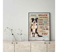 Snowsun Metal Tin Sign Border Collie Dog Every Snack You Make Every Meal You Bake Every Bite You Take Aluminum Vintage Sign tin sign Retro for Home Garden Office Wall Decor 8x12 Inches