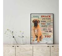 Snowsun Metal Tin Sign Bull Mastiff Dog Every Snack You Make Every Meal You Bake Every Bite You Take Aluminum Vintage Sign tin sign Retro for Home Garden Office Wall Decor 8x12 Inches