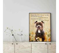 Snowsun Metal Tin Sign Enjoy the little thing's in life, they were the big thing's Pit Bull Dog Aluminum Vintage Sign tin sign Retro for Home Garden Office Wall Decor 8x12 Inches