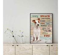 Snowsun Metal Tin Sign Jack Russell Terrier Dog Every Snack You Make Every Meal You Bake Every Bite You Take Aluminum Vintage Sign tin sign Retro for Home Garden Office Wall Decor 8x12 Inches