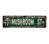 Snowsun Metal Tin Sign Mushroom St Metal Sign Vintage Alumium Sign Retro Sign For Home Bar Office Outdoor Garden Wall Decor 4x16Inch