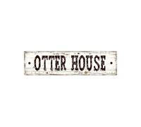 Snowsun Metal Tin Sign Otter House Metal Signs Vintage Signs Retro Sign For Home Bar Office Outdoor Garden Wall Decor 4x16 Inch