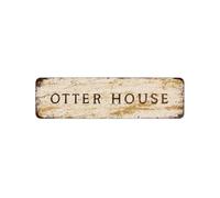Snowsun Metal Tin Sign Otter House Metal Signs Vintage Signs Retro Sign For Home Bar Office Outdoor Garden Wall Decor 4x16 Inch
