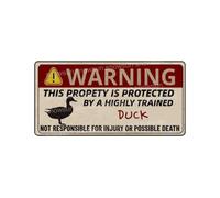 Snowsun Metal Tin Sign Warning Of Duck Beware Sign Vintage Tin Signs For Fence Outdoor Yard Home Decor 6X16 Inch
