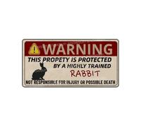 Snowsun Metal Tin Sign Warning Of Rabbit Beware Signs Vintage Tin Sign For Fence Outdoor Yard Home Decor 4x16 Inch