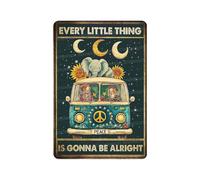 Snowsun Tin Sign Every Little Thing Is Gonna Be Alright Metal Signs Vintage Signs Retro Sign For Home Bar Office Outdoor Garden Wall Decor 8x12 Inch