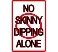 Snowsun Tin Sign No Skinny Dipping Alone Swimming Pool Vintage Metal Poster Art Decoration for Home Club Garage Store Bar Cafe Farm 12X8 Inch
