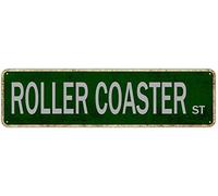 Snowsun Vintage Metal Sign - Roller Coaster Art Plaque, Aluminum Sign for Bedroom, Kitchen, Garden, Wall, Pub, Club, Coffee Hanging Decor, 4x16 Inches