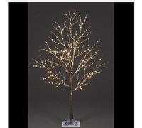 Snowtime 1.2m Cooper Wire Frosted Brown Twig Tree With 300 Warm White LEDs