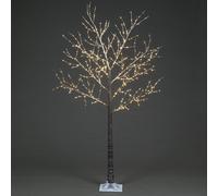 Snowtime 1.5m Cooper Wire Frosted Brown Twig Tree Warm White Lights