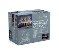 Snowtime 100 Static Warm White Connectable Outdoor & Indoor Led Christmas Icicle Lights