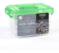 Snowtime 1000 Ice White Led Icicle Lights Multi-Function With Timer