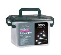Snowtime 1000 Multi-Function Compact Led Lights In Ice White - 25M Lit Length