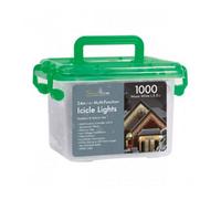 Snowtime 1000 Multi-Function Icicle Led Lights In Warm White - 24M Lit Length