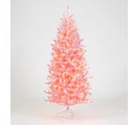 Snowtime 180Cm Pre-Lit Pink Flocked Tree W/300 Ww Leds/709 Tips