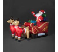 Snowtime 2.4M Giant Inflatable Santa & Reindeer With Sleigh Ideal Christmas Display