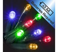 Snowtime 20 Battery Operated Led Static Lights Multi-Coloured