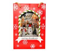 Snowtime 22Cm Water Gift Bag Snowman Led Glitter Light Up Christmas Decoration