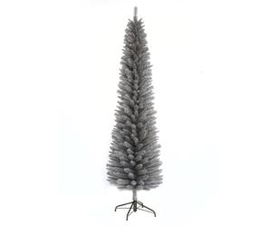Snowtime 244cm / 8ft Wrapped Pencil Pine Grey Christmas Tree with 460 Tips