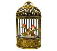 SnowTime 24cm Water Lantern with Robins - LED Light Up Christmas Decoration with Glitter Swirl Effect, Timer Function, Battery or Dual Power Option - Festive Indoor Ornament for Holiday Home Décor