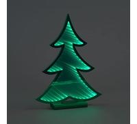 Snowtime 30cm Standing Infinity Tree with LEDs and Wooden Base