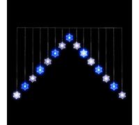 Snowtime 4Ft Snowflake 'v' Curtain Light With 15 Blue & White Static Led