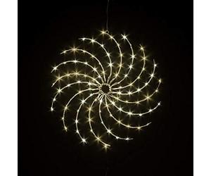 Snowtime 50cm Iron Wheel Sil with 96 Warm White Copper Wire LEDs