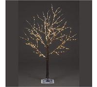 Snowtime 90cm Copper Wire Frosted Brown Twing Tree With 200 Warm White LEDs
