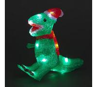 Snowtime Acrylic Light Up Christmas Dinosaur Indoor Or Outdoor Garden Decoration - 20Cm