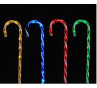 Snowtime Christmas Candy Cane Garden Stakes 40 Leds 75Cm Multicolour - Set Of 4