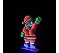 Snowtime Christmas Infinity Indoor LED Holiday Decorations, Multiple Designs, Three Sizes, Illuminated Christmas Decorations, Mains Powered Infinity Mirrored Decorations (IF05397-120cm Waving Santa)
