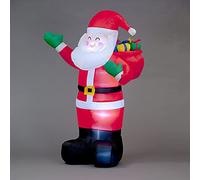 Snowtime Inflatable Santa with Raised Right Arm with Gift Bag & Gift Boxes