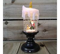 Snowtime LED Candlestick with Santa Scene