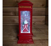 Snowtime LED Water Filled Telephone Box with Santa Figure