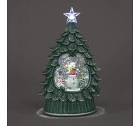 Snowtime Light-Up Christmas Water Tree Snowman Scene With Timer & Ice White Leds - 26Cm