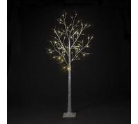 Snowtime Pre-Lit Led Birch Tree Snow Flocked Christmas Lights Indoor/outdoor Warm White Twinkle Effect 1.2M