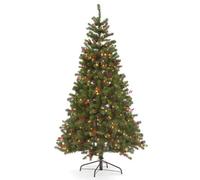 Snowtime Pre-Lit Pine Cr reen Tree 6Ft