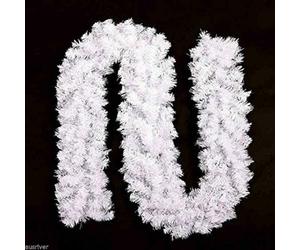 Snowtime Shatchi 2M White Christmas Garland Alaskan Pine For Fireplaces