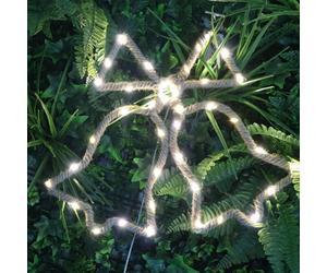 Snowtime Shatchi Hemp Rope Christmas Led Silhouette Light Bell Shape