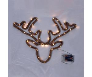Snowtime Shatchi Hemp Rope Christmas Led Silhouette Light Deer Shape