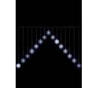 Snowtime Snowflake 'v' Christmas Curtain Light - In Or Outdoor - 1.2M Ice White Leds