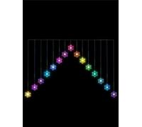 Snowtime Snowflake 'v' Christmas Curtain Light - In Or Outdoor - 1.2M Multicolour Leds