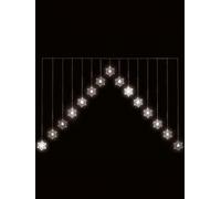 Snowtime Snowflake 'v' Christmas Curtain Light - In Or Outdoor - 1.2M Warm White Leds