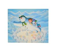 Snowtime The Snowman Snowdog Colour Changing Christmas Fibre Optic Canvas Light Up Led