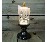 Snowtime Water LED Candlestick with Snowman Scene