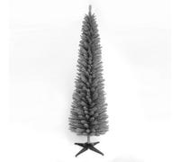 Snowtime Wrapped Pencil Pine Christmas Tree - Grey - 4Ft - 120Cm
