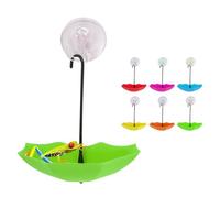 SnowTing 6 PCS Frog Habitat Platform with Suction Cup, Multiple Colors Cute Plastic Umbrella Wall-Mounted Tank Decoration Tree Frog Terrarium Accessories for African Dwarf Frog, Toad