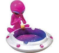 SnowTree - Alien Ash Tray - Large Outdoor and Indoor Ashtrays - Cool Ash Trays Set - Fantasy Decorative Space Alien Decor - Novelty Psychedelic Decorative Smoking Gift (Alien Smoking Pink)