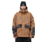 SNOWVERB Mens Glow Reflective Camo Snow Jackets Waterproof Insulated Warm Ski Coats Snowboard Mountain Jackets with Hood, Brown, XL