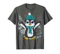 Snowy Antarctica Zoo Animal Lover Snowing Winter Penguin T-Shirt, Men, Asphalt Grey, 6X-Large